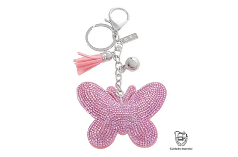 Llavero En Pu Leather Mariposa