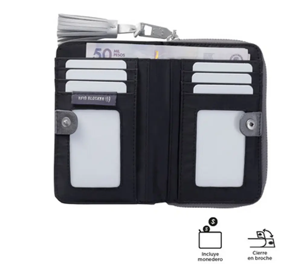 Billetera Pu Leather Rfid Sepia 13