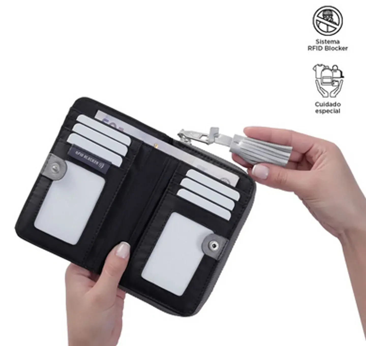 Billetera Pu Leather Rfid Sepia 14