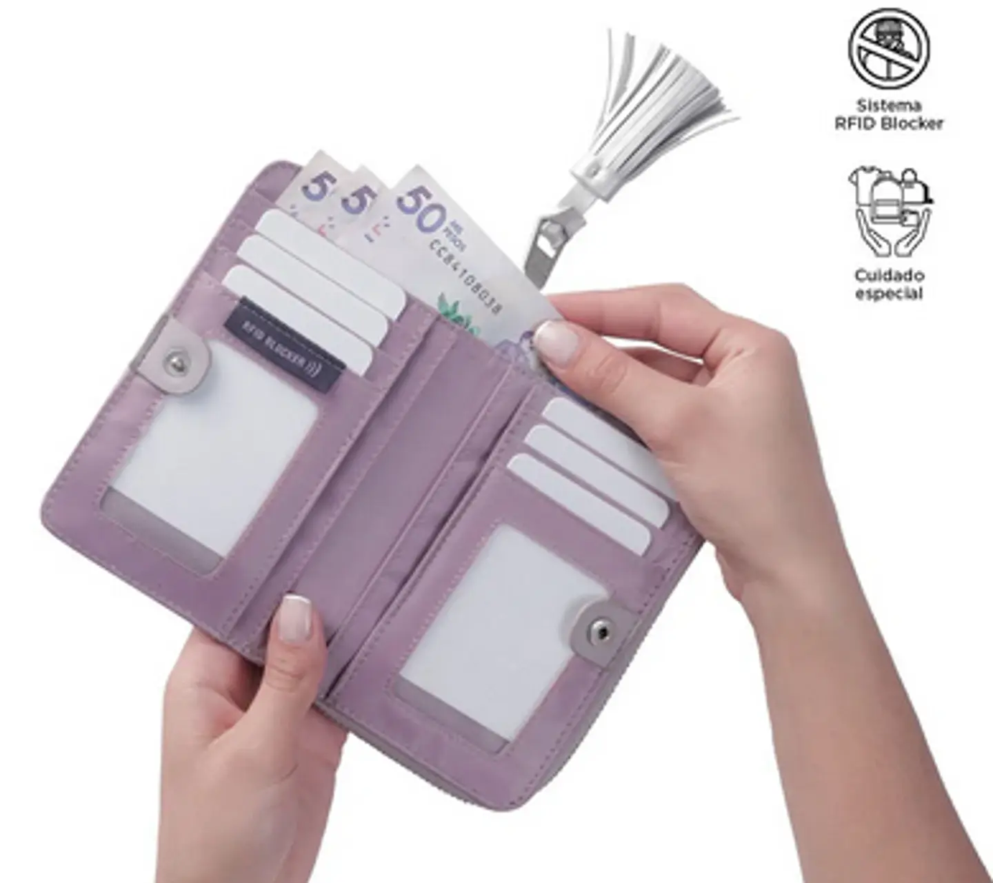 Billetera Pu Leather Rfid Sepia 19