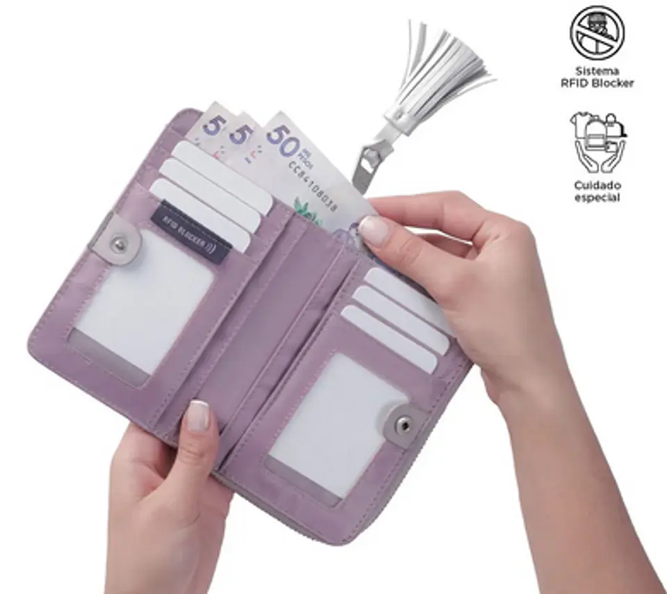 Billetera Pu Leather Rfid Sepia 19