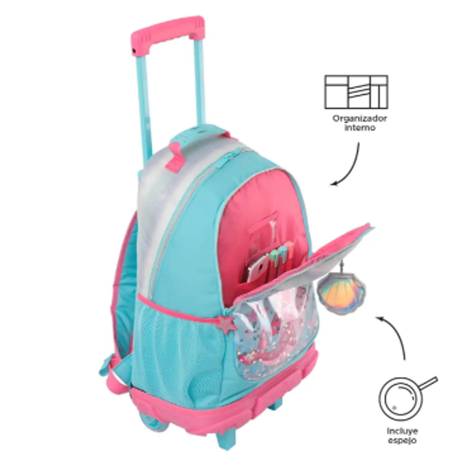 Morral Con Ruedas Rue Bomper Pink Ocean L 5