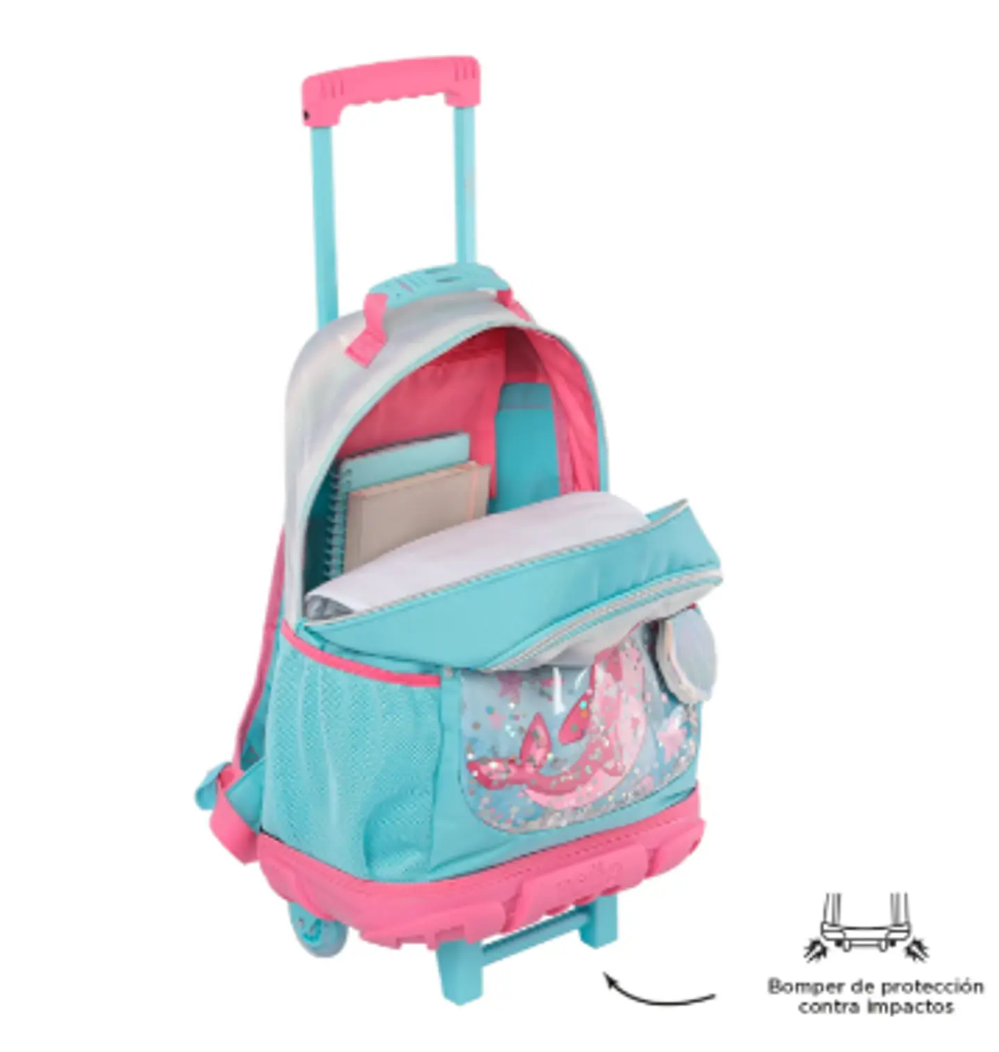 Morral Con Ruedas Rue Bomper Pink Ocean L 6