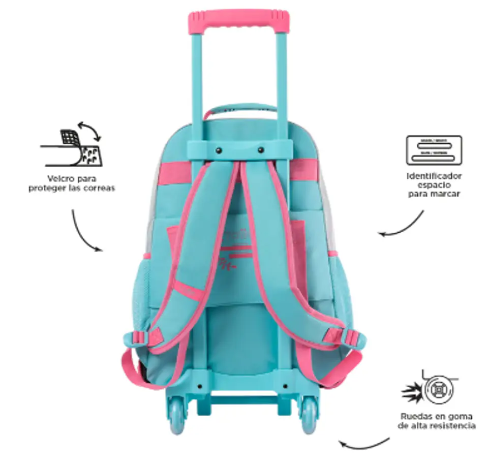 Morral Con Ruedas Rue Bomper Pink Ocean L 7