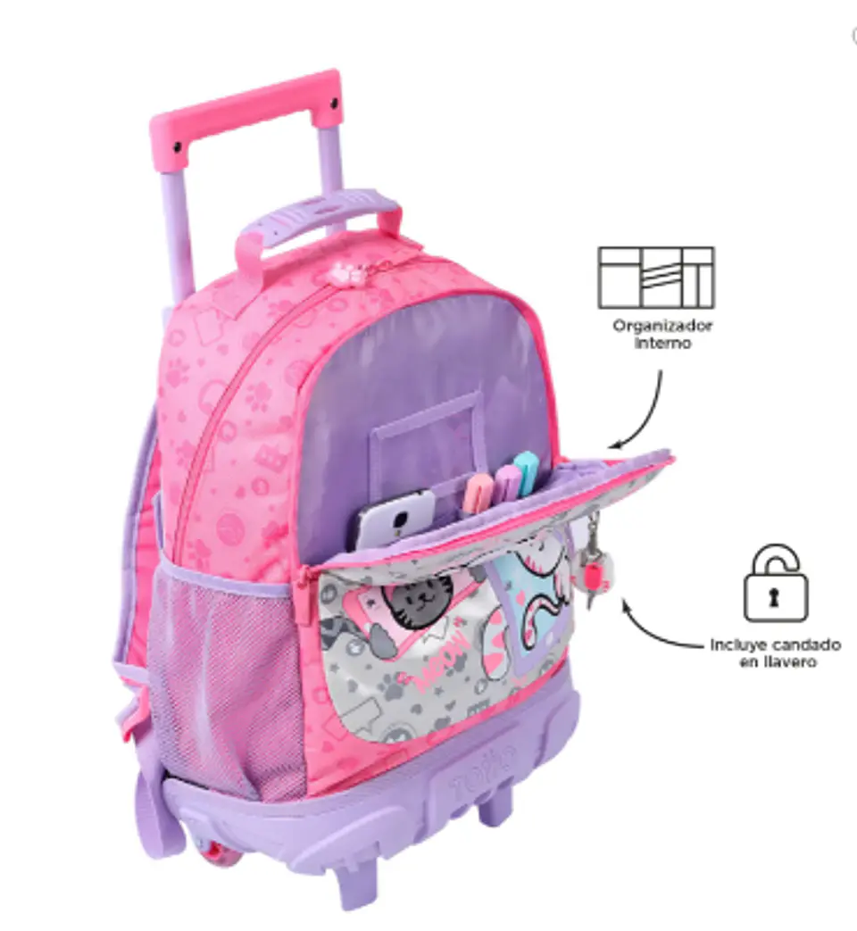 Morral Con Ruedas Niña Rue Bomper Selfie Cat M 5