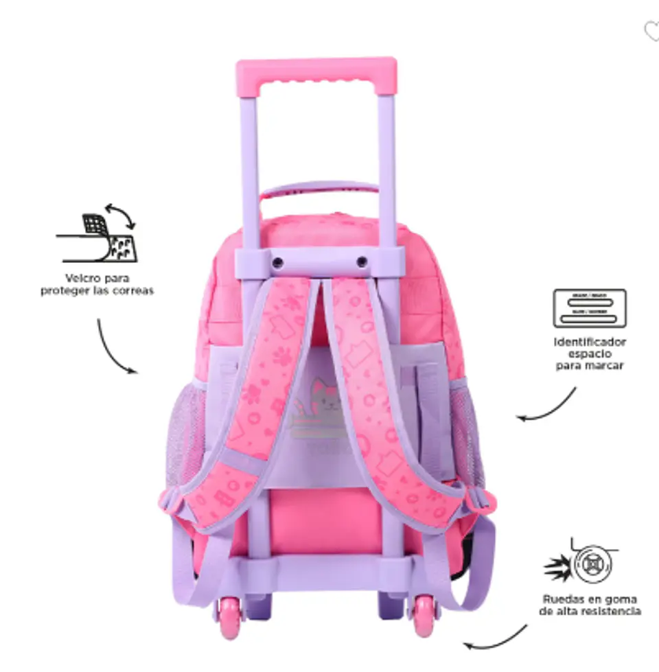 Morral Con Ruedas Niña Rue Bomper Selfie Cat M 7
