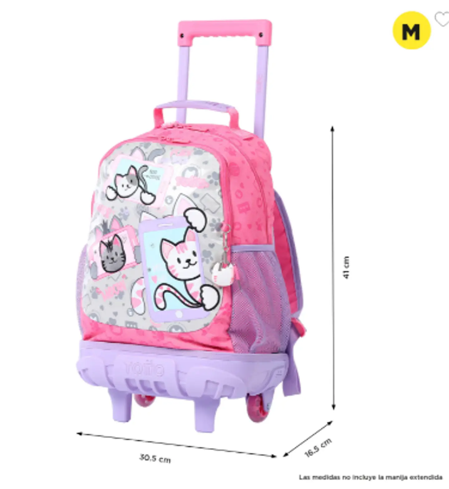 Morral Con Ruedas Niña Rue Bomper Selfie Cat M 4
