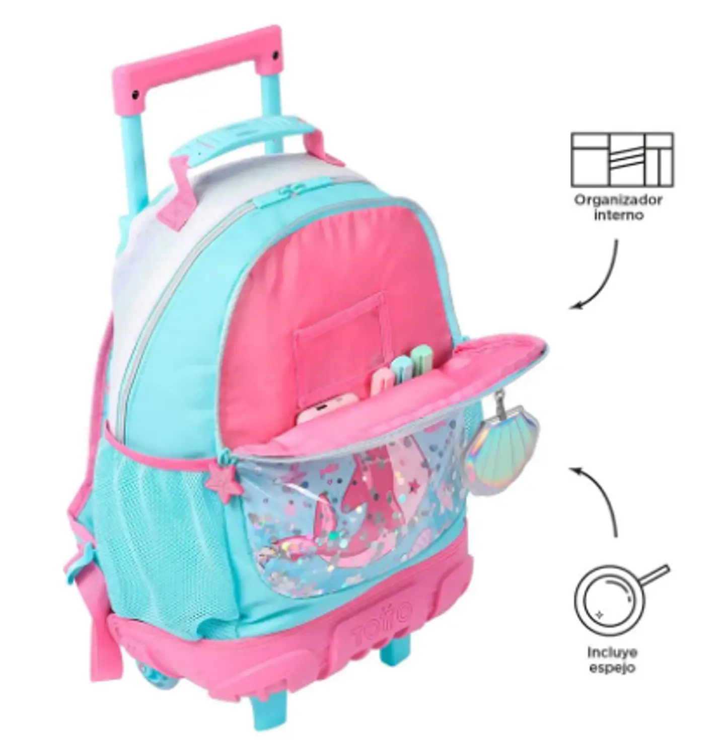 Morral Con Ruedas Rue Bomper Pink Ocean M 5