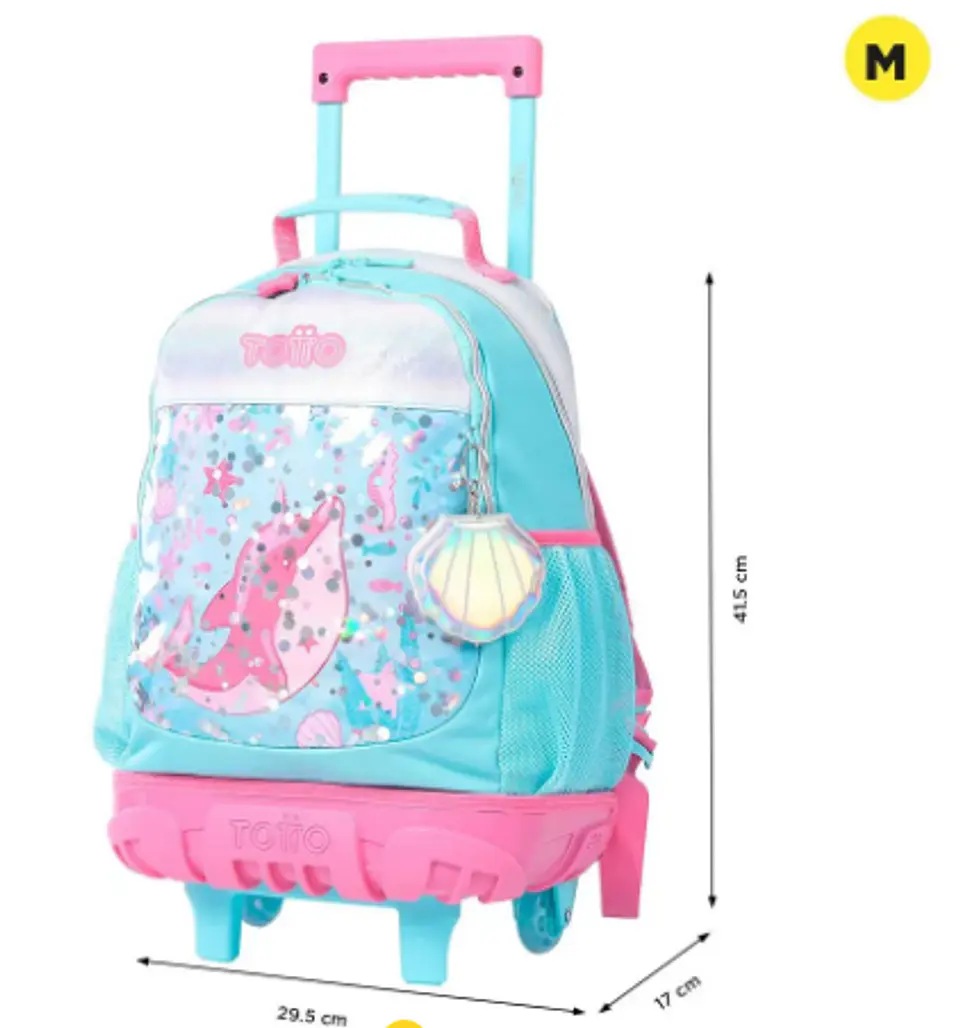 Morral Con Ruedas Rue Bomper Pink Ocean M 3