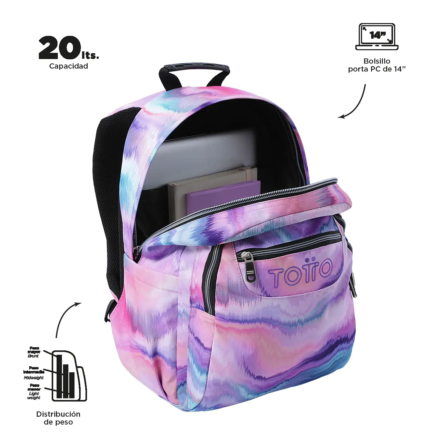 Morral  Totto Acuarela Glitter 22
