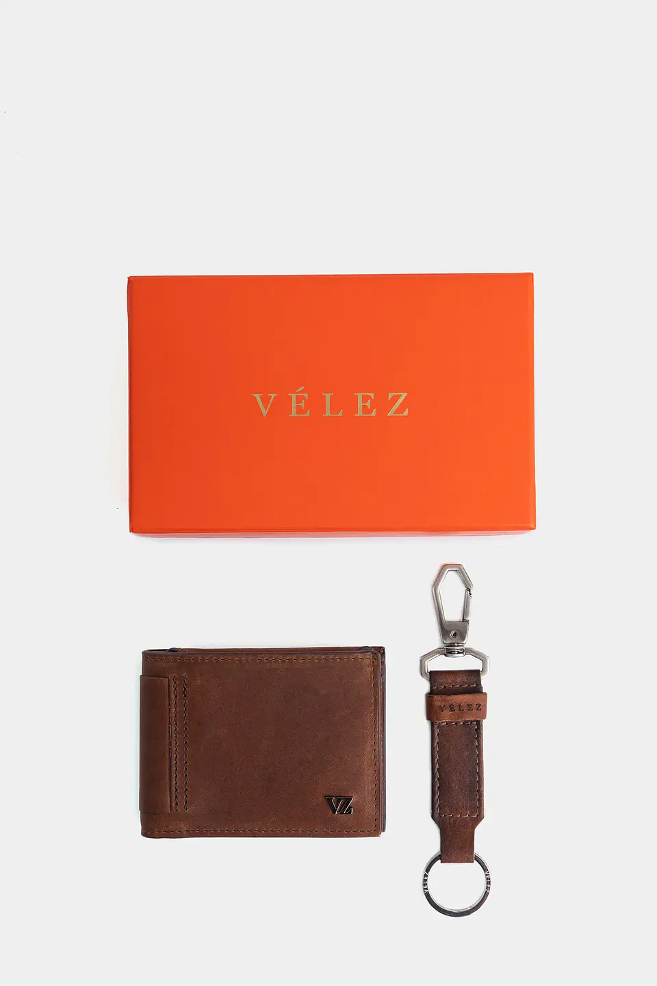 Kit Velez Billetera Y Llavero De cuero Vintage  1