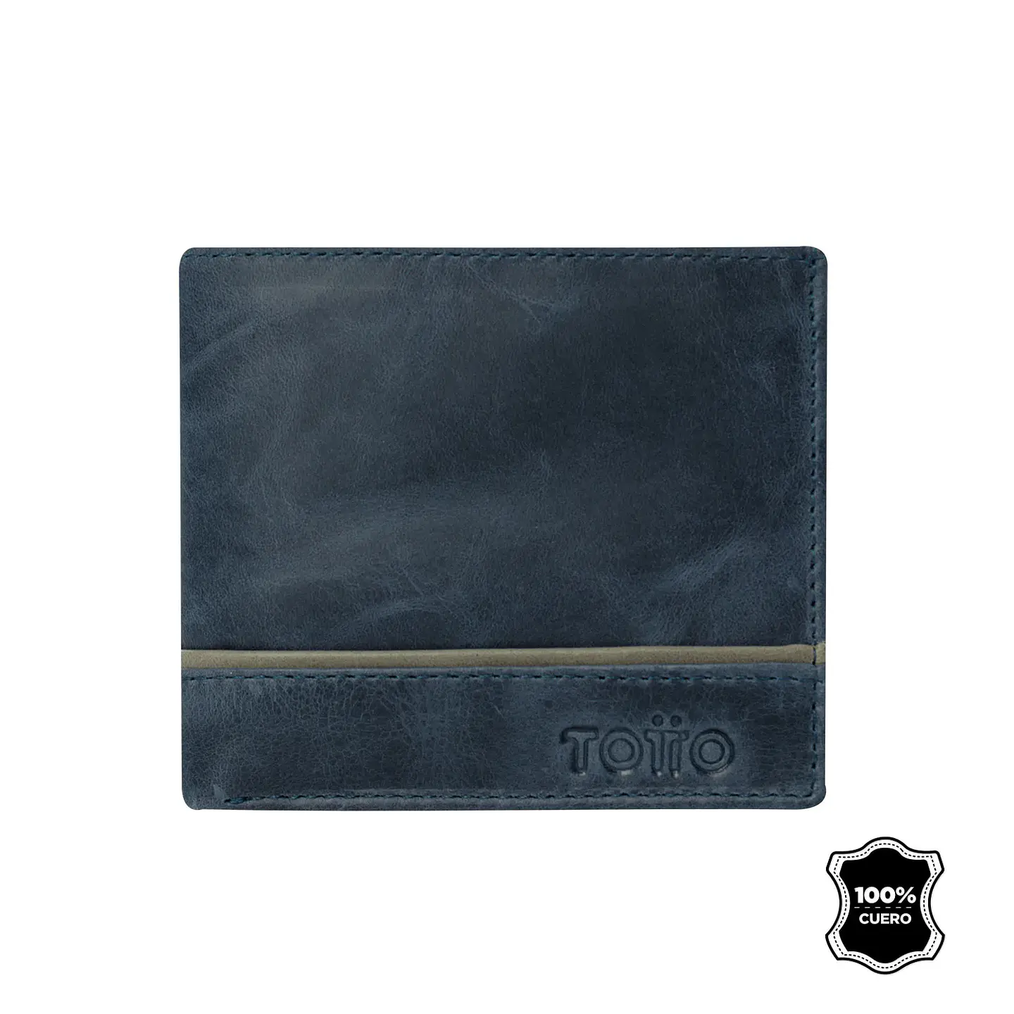 Billetera De Cuero Leder Con RFID Blocker Azul 1