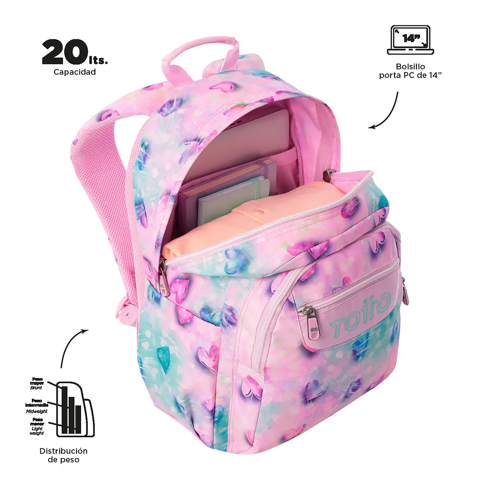 Morral  Totto Acuarela Glitter 32