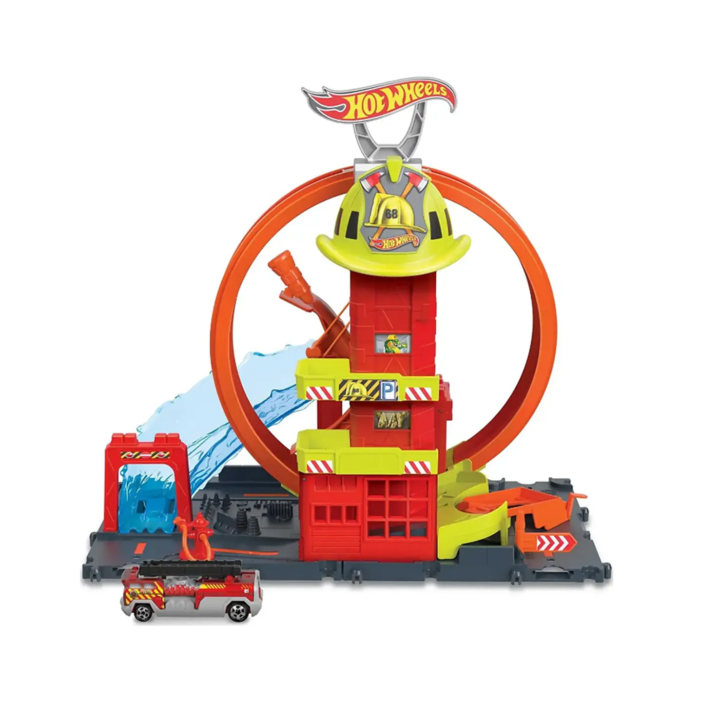 Hot Wheels Estacion De Bomberos Super Loop Mattel 3