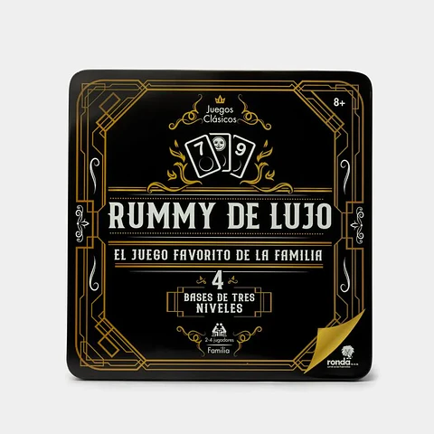 JUEGO RUMMI DE LUJO CAJA METALICA