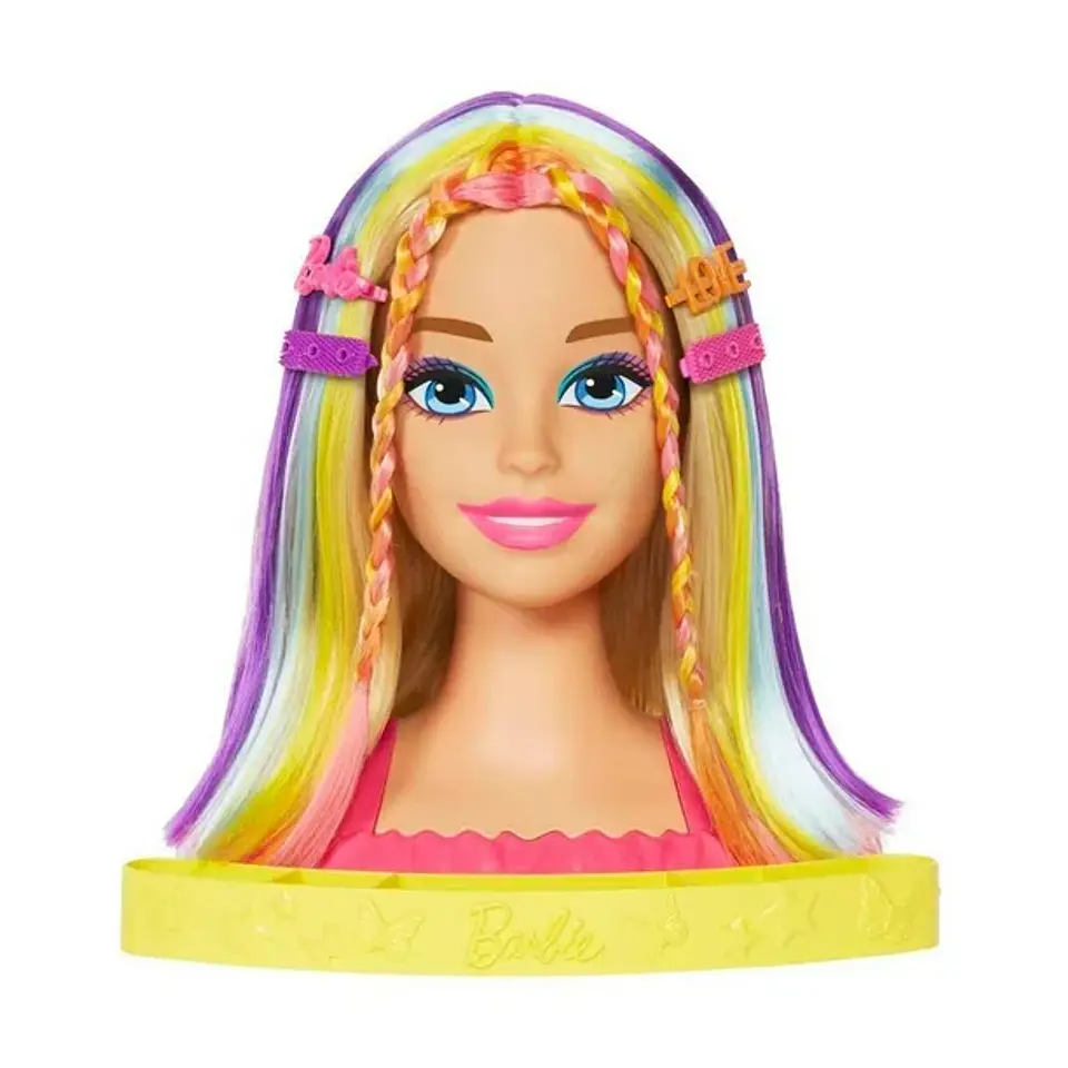 Barbie Styling Head Muñeca Arcoíris Neón Rubia - Accesorios 3