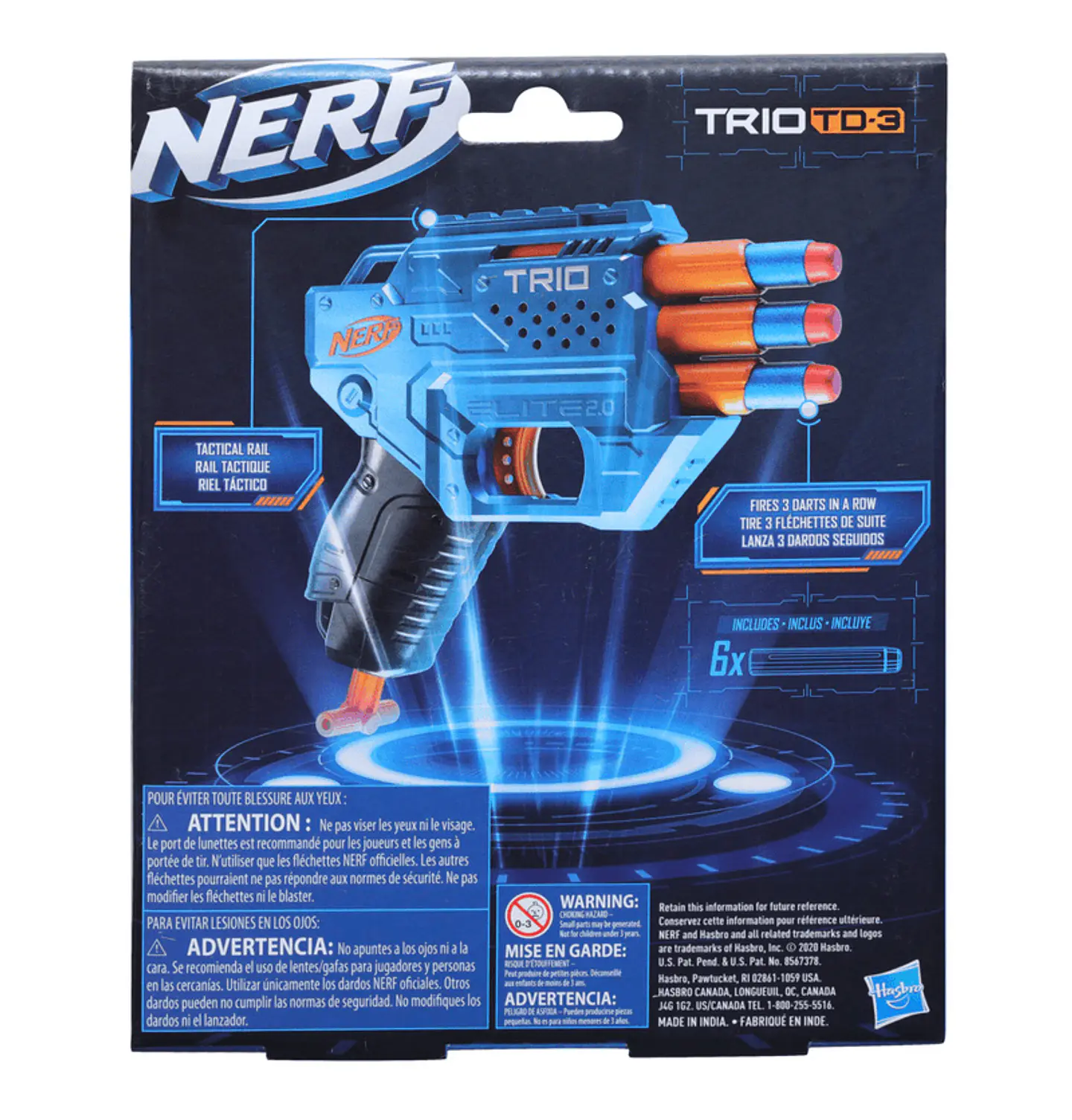 LANZADOR NERF ELITE TRIO 2.0 TRIO 2
