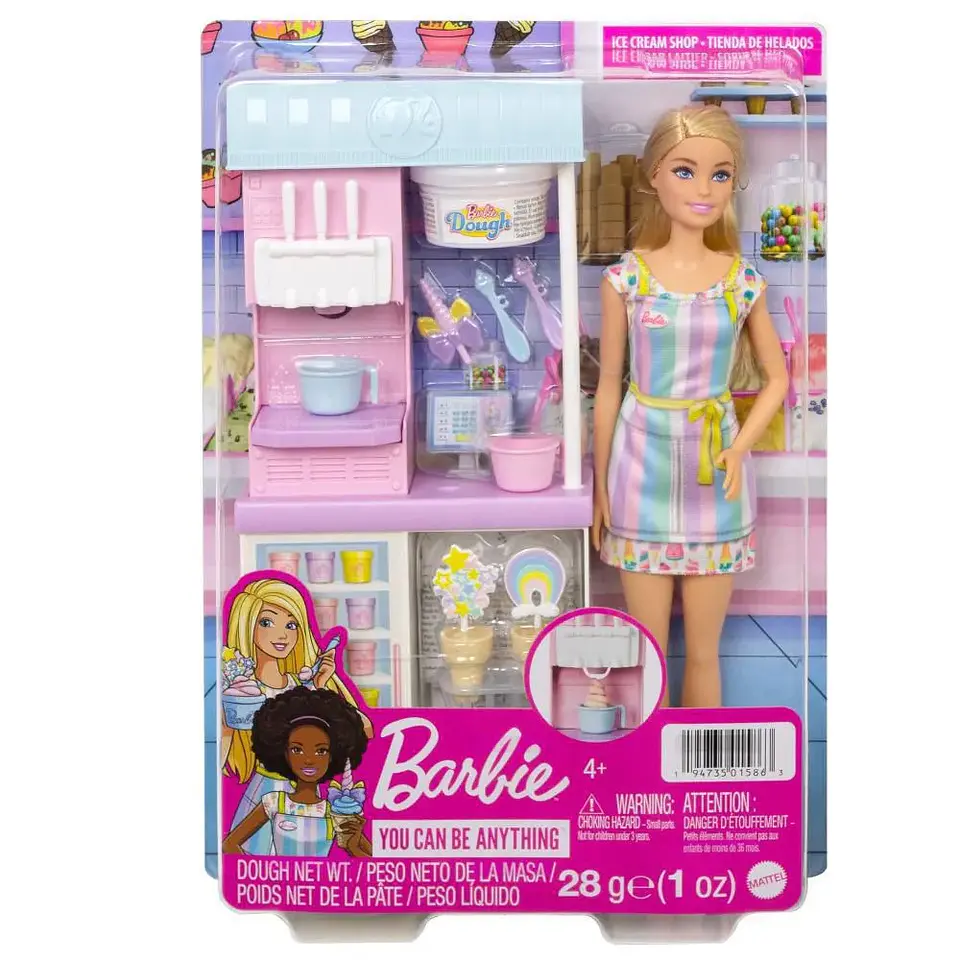 Barbie Set Heladería Con Muñeca 1