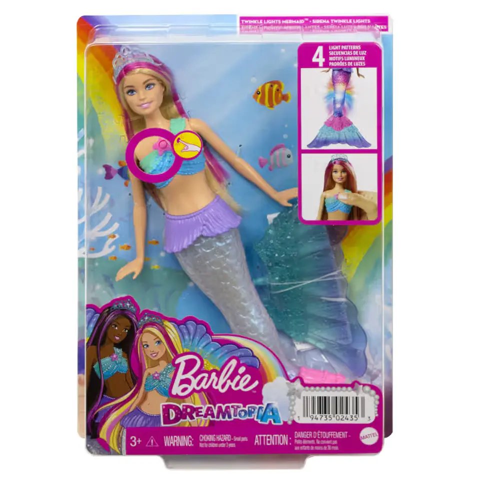 Barbie Fantasía Muñeca Sirena Luces Brillantes 1