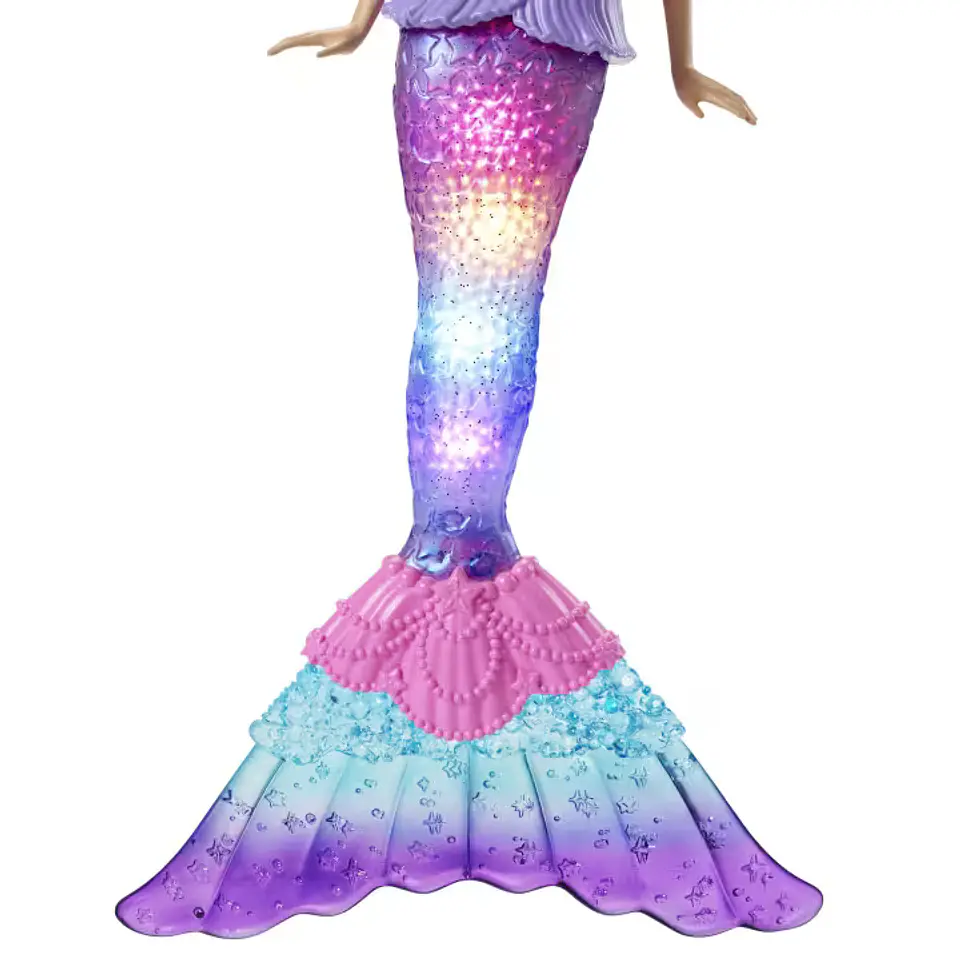 Barbie Fantasía Muñeca Sirena Luces Brillantes 3