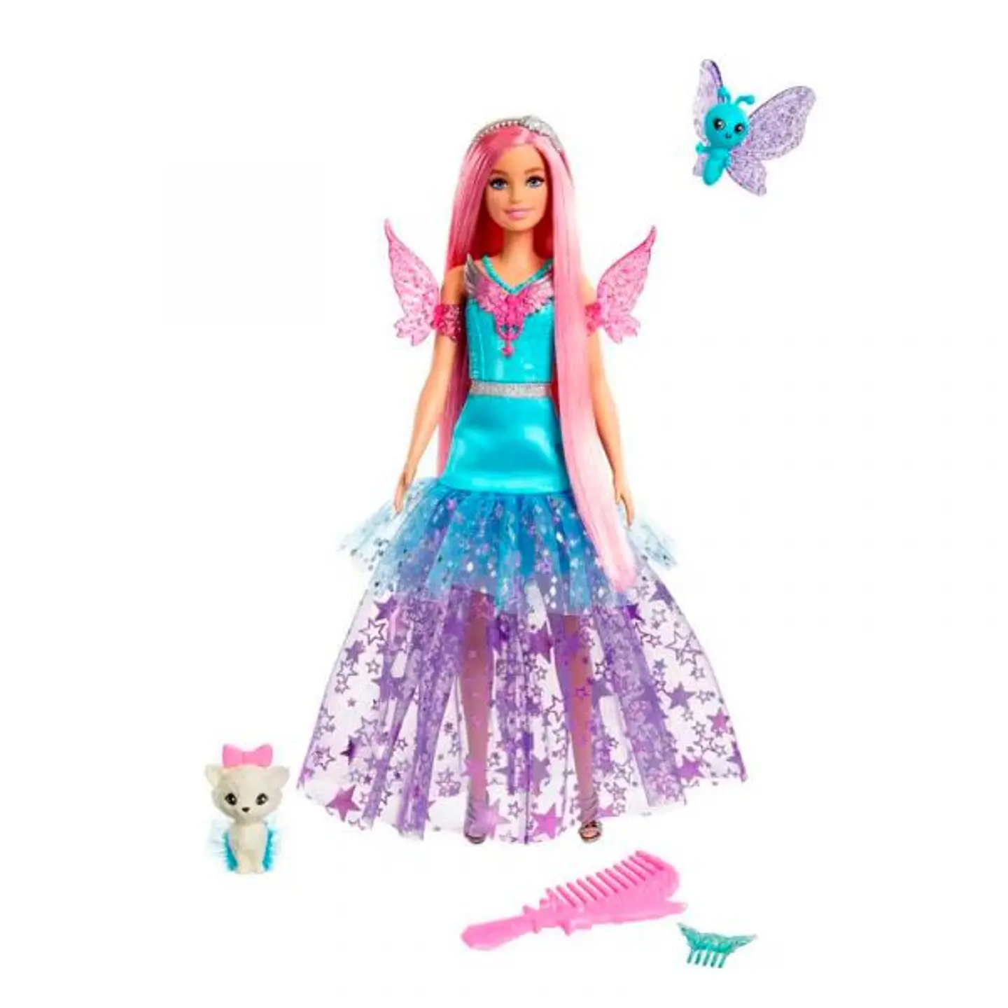 Muñeca Barbie Con Dos Mascotas De Cuento De Hadas 1