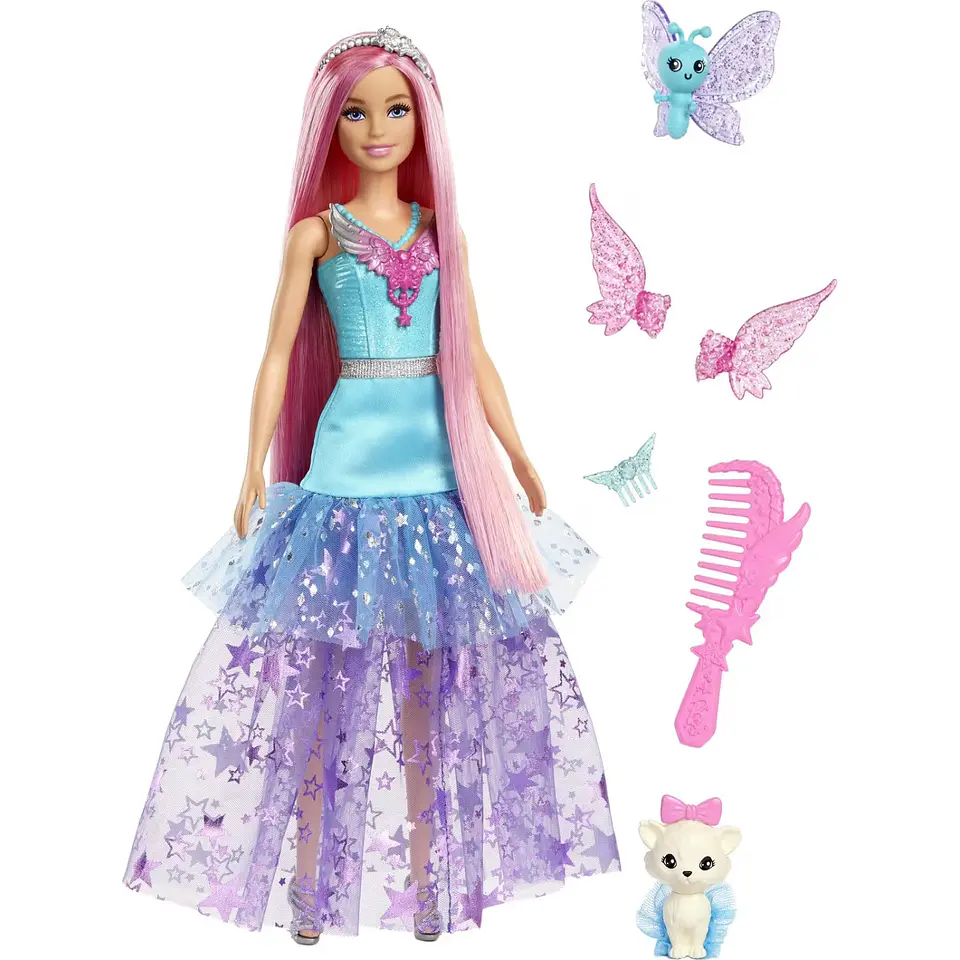 Muñeca Barbie Con Dos Mascotas De Cuento De Hadas 5