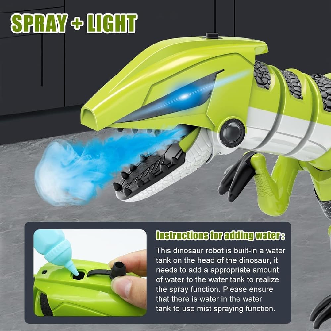 Juguete Dino Rc Inteligente Con Control Remoto Verde Dinosaurio 3