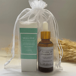 Aceite corporal de almendras + roll on aromaterapia 