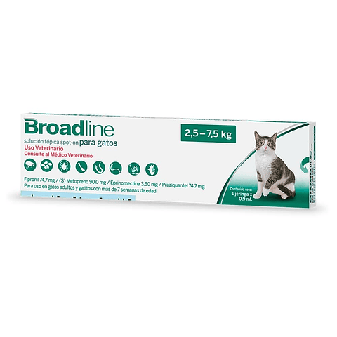 Broadline Antiparasitario gatos L Spot On 0.9 ml ( 2.5 a ...