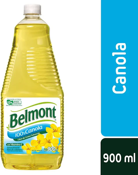 Aceite de canola Belmont 900ml - 12 unidades la caja