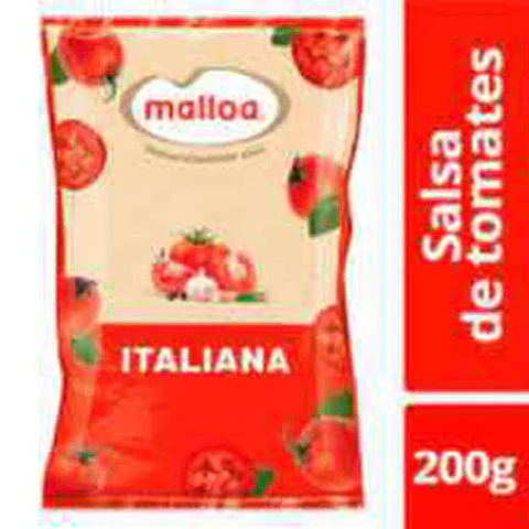 Salsa de tomate Malloa 200 grs - 36 unidades la caja 