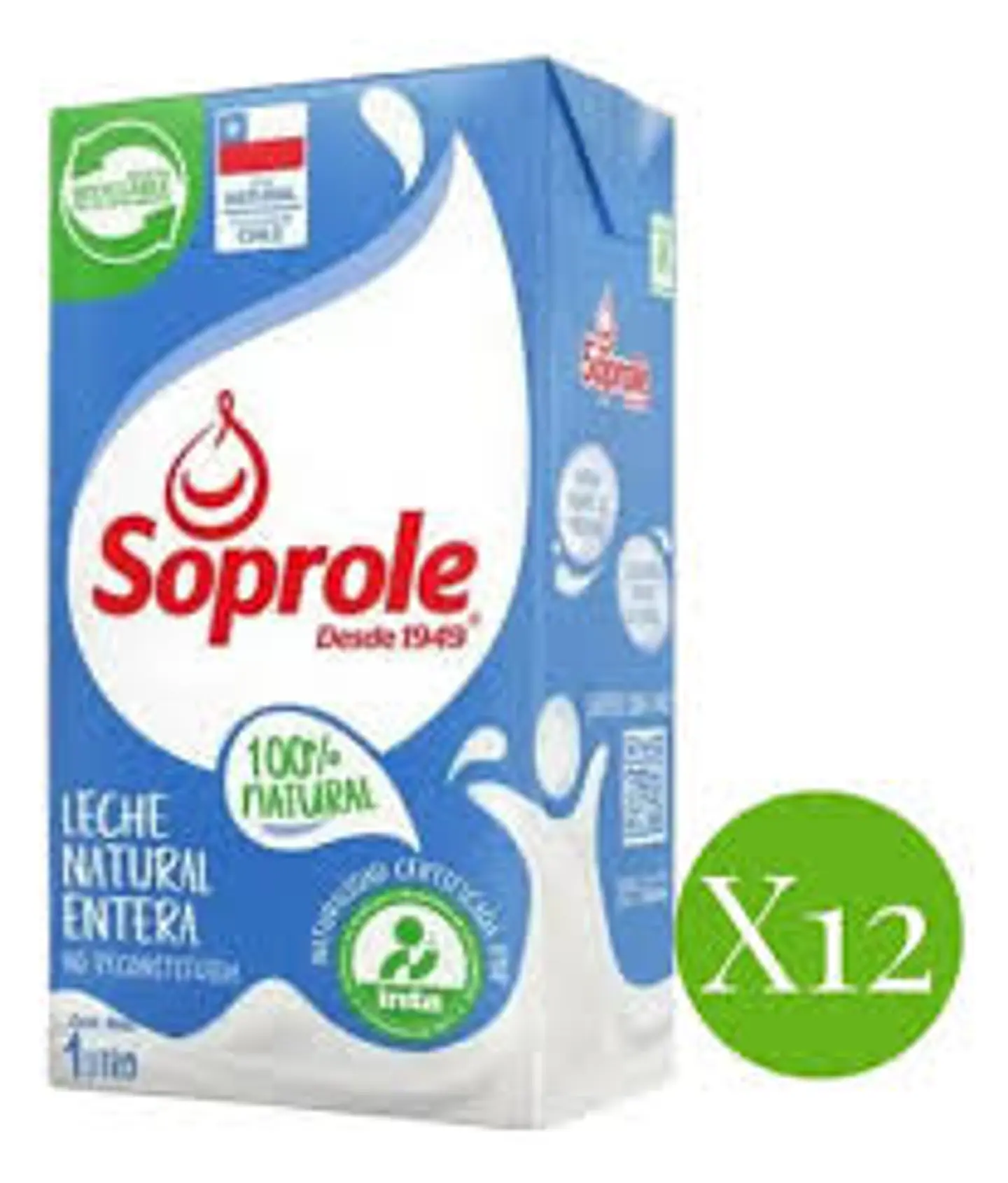 Leche Entera Soprole 1 lt - caja de 12 unidades  1