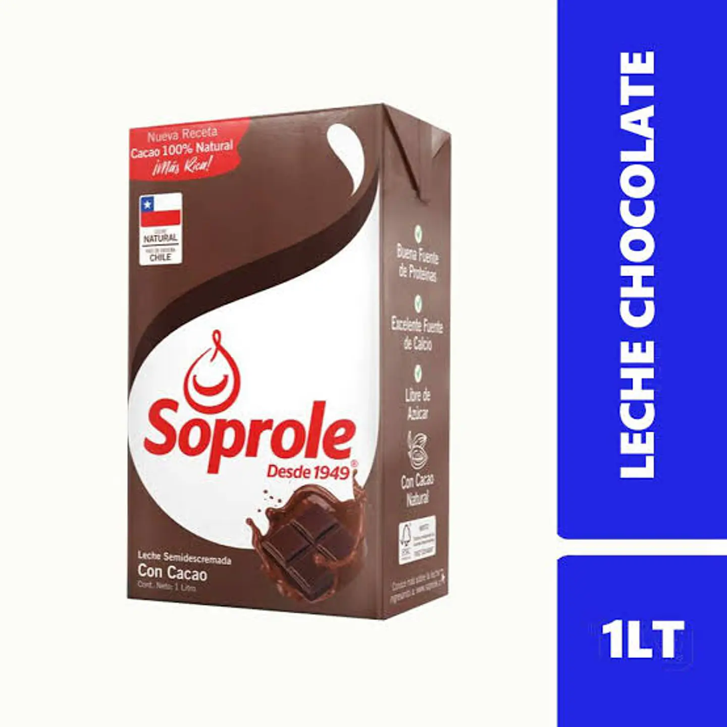 Leche de Chocolate Soprole 1 lt - caja de 12 unidades  1