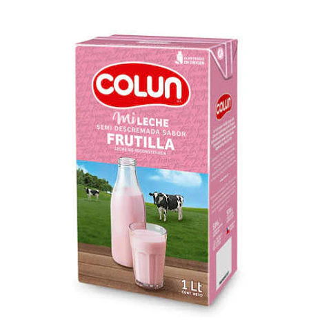 Leche de Frutilla Colun 1 lt - caja de 12 unidades 