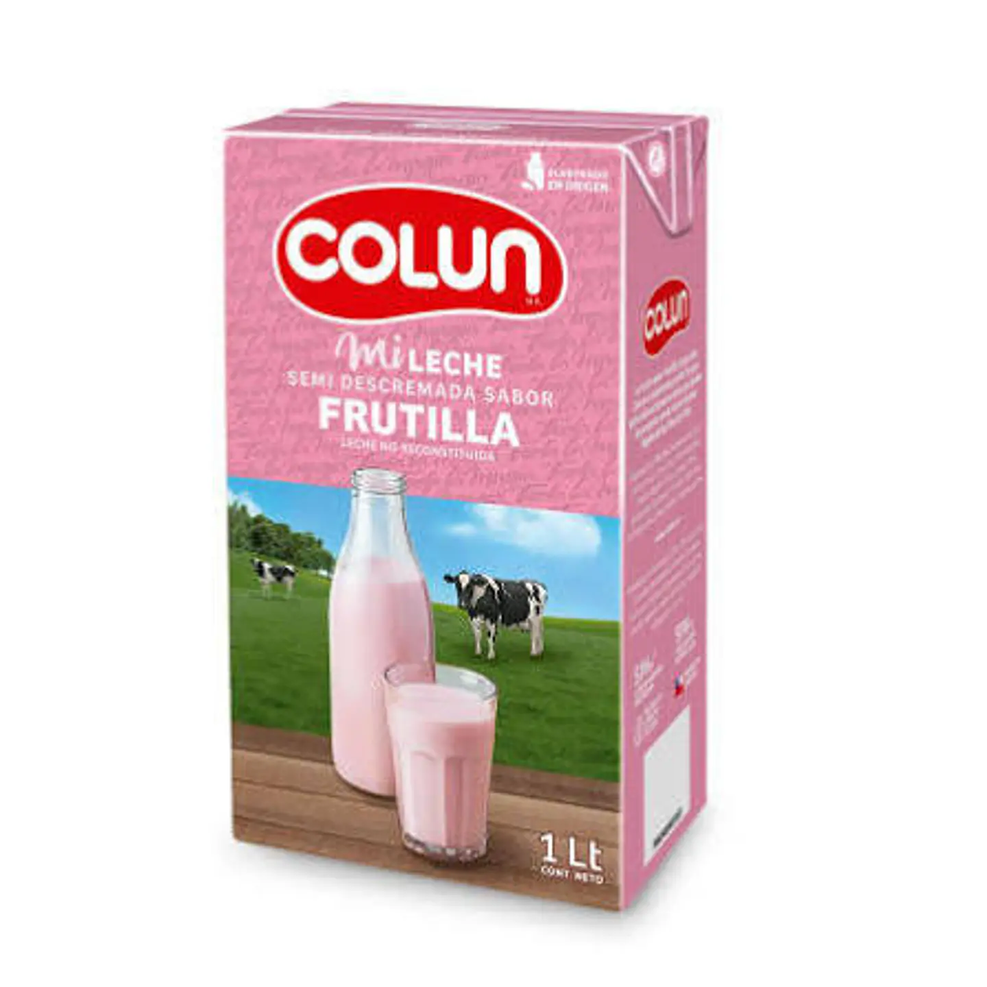 Leche de Frutilla Colun 1 lt - caja de 12 unidades  1