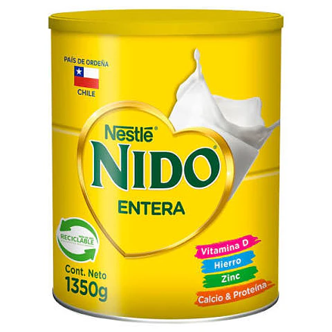 Leche Nido Entera tarro 1350gr - caja de 4 unidades 