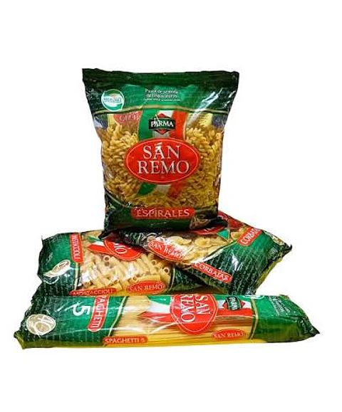 Fideos San Remo 400gr - manga de 20 unidades  ( hasta 2 variedades por manga )