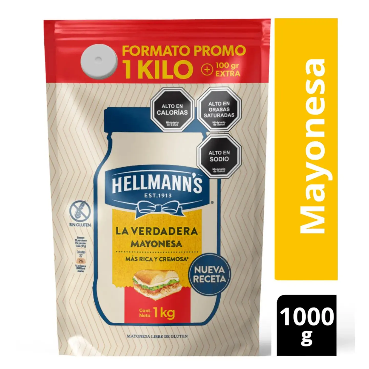 Mayonesa Hellmann's 1 kilo - caja de 12 unidades  1