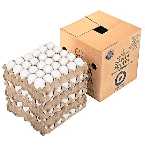Huevos Santa Primera Blanco caja de 6 Bandejas de 30 unidades ( 180 huevos)