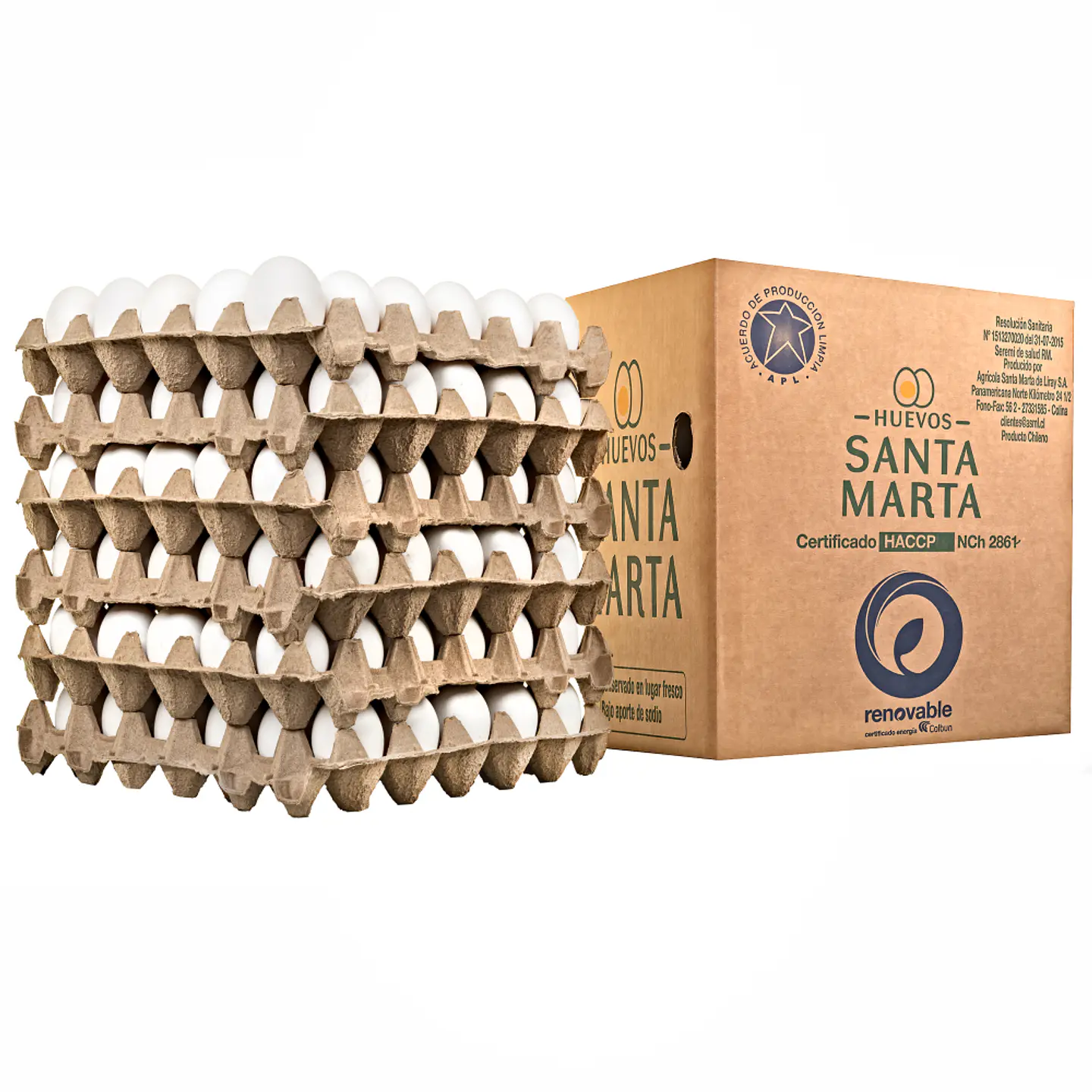 Huevos Santa Segunda Blanco caja de 6 Bandejas de 30 unidades ( 180 huevos) 1
