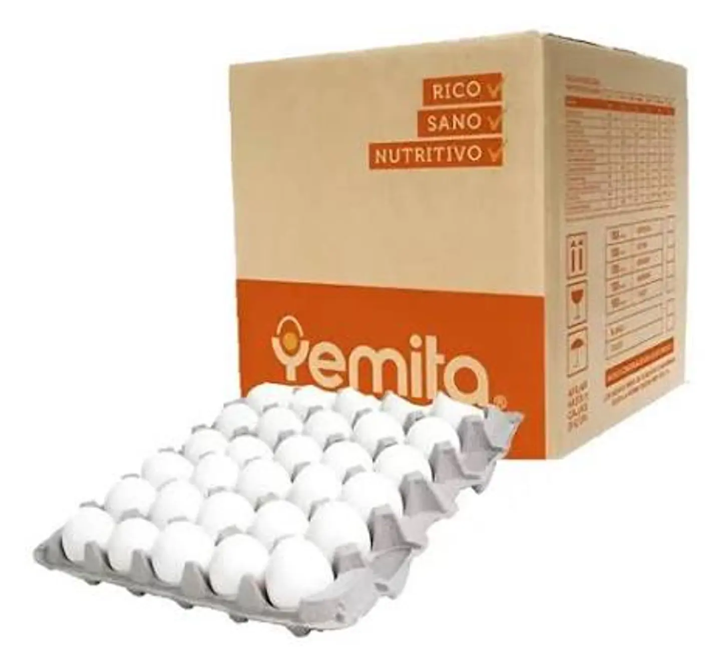 Huevos Yemita Extra Blanco caja de 6 Bandejas de 30 unidades ( 180 huevos ) 1