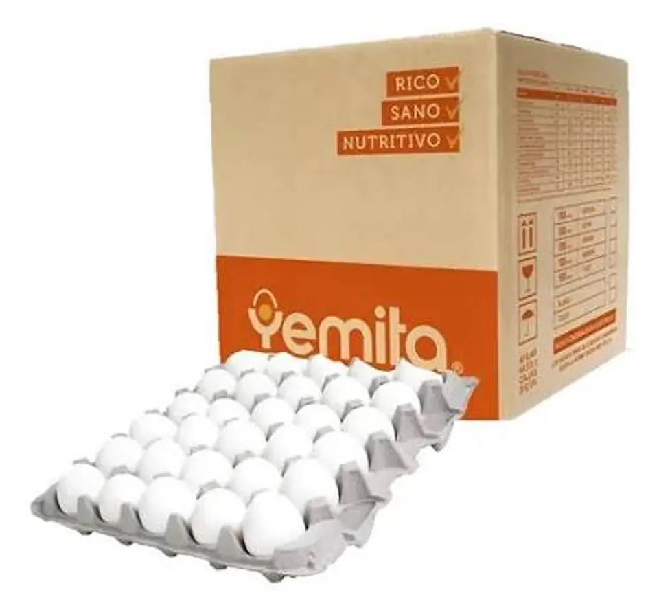 Huevos Yemita Extra Blanco caja de 6 Bandejas de 30 unidades ( 180 huevos ) 1