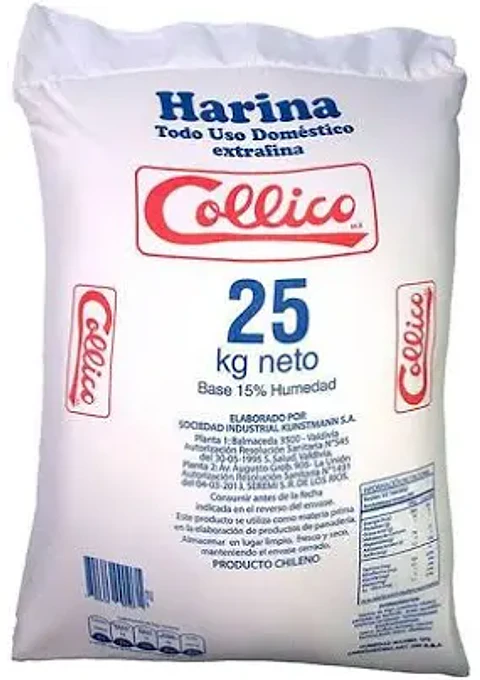 Harina Collico todo uso doméstico 25 kilos el saco 