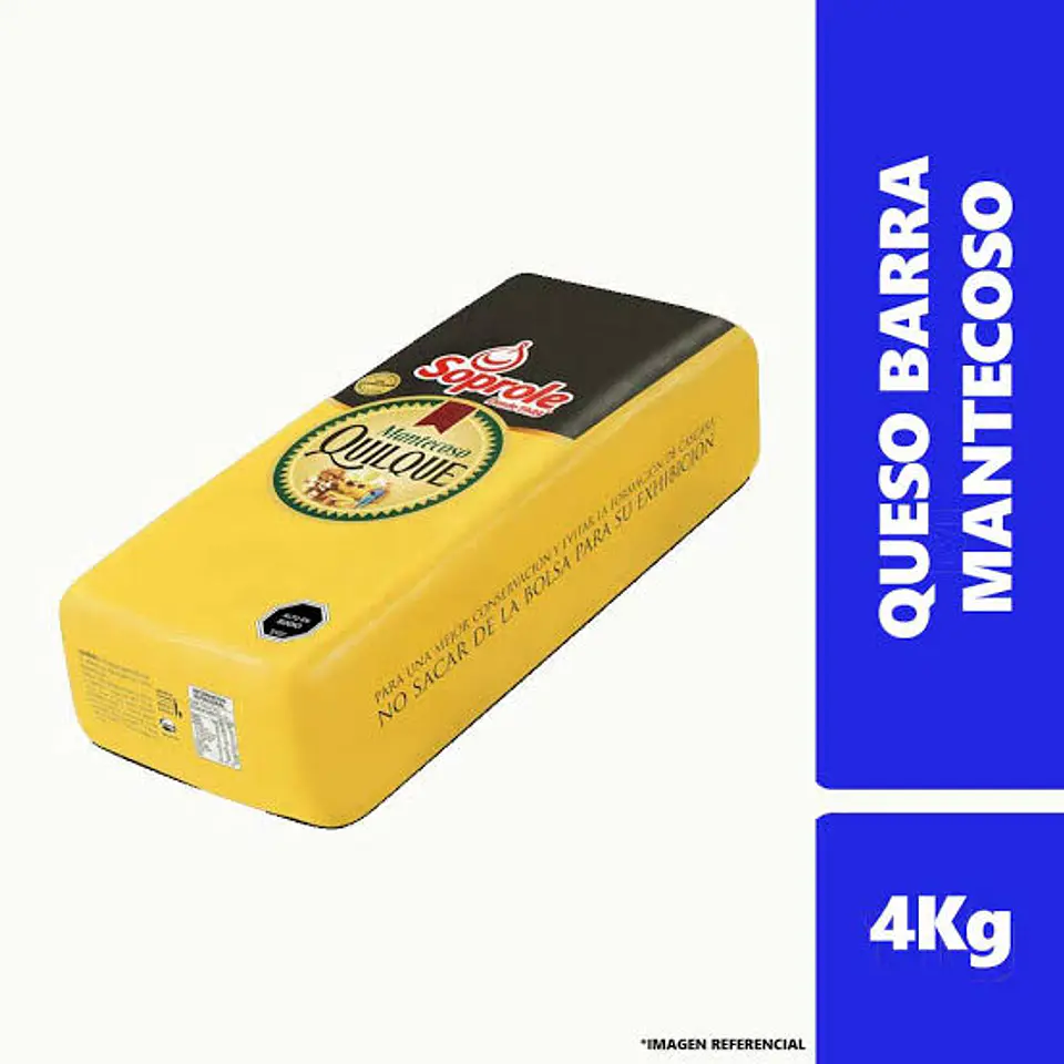 Queso Mantecoso Quilpué Soprole barra de 4 kilos  1