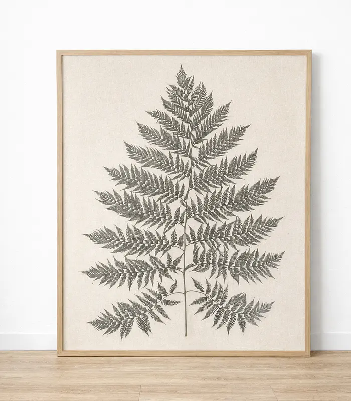 Helecho completo sobre lino 