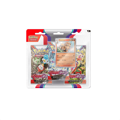  Pokémon: Scarlet & Violet- 3 Booster Arcanine - Inglés