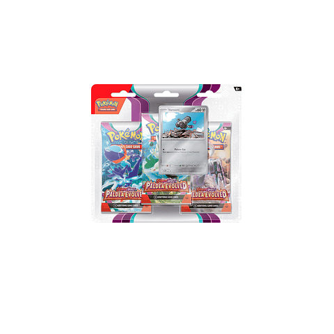 Pokémon Scarlet & Violet-Paldea Evolved 3 Pack Blister Inglés - VAROOM