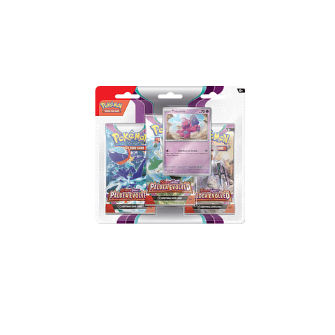 Pokémon Scarlet & Violet-Paldea Evolved 3 Pack Blister Inglés - TINKATINK
