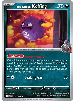 Team Rocket's Koffing #125