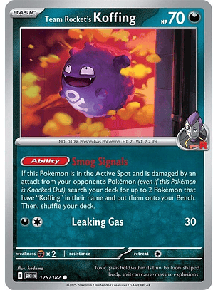 Team Rocket's Koffing #125